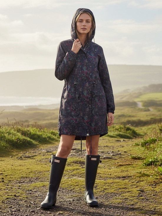 Tu Jackets & Blazers - TU Sainsbury's Navy Ditsy Floral Hooded Anorak Raincoat Jacket Size 8 Fairycore